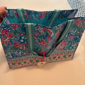 Lilly Pulitzer Blue and Pink Floral Tote